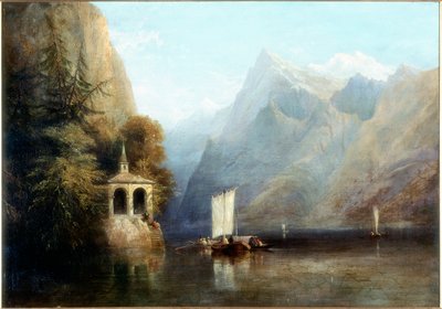 Meer van Luzern met de kapel van Willem Tell, 1844 door Thomas Miles Richardson